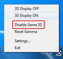 Seleccionar Disable Game 3D en el menú contextual del EDControler